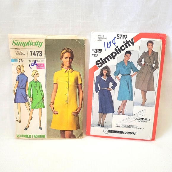 Vintage Simplicity Dress Patterns in Original Packaging 1967 and 1982 - Picture 10 of 12